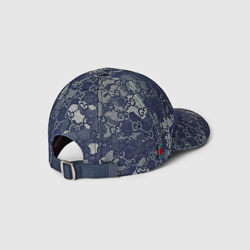 GG denim baseball hat with Web Detail 5