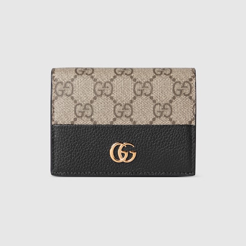 Bi-colour GG Marmont card case wallet