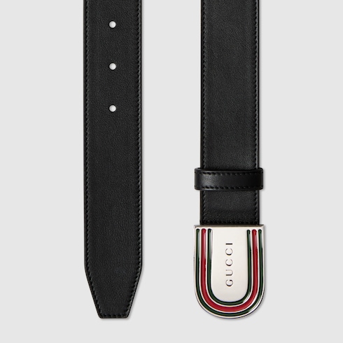 Ceinture avec boucle à détail bande Web en émail