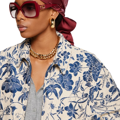 Veste en jacquard de coton bouclé Flora
