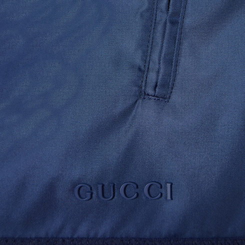 Jupe-short en gabardine de nylon avec logo en métal