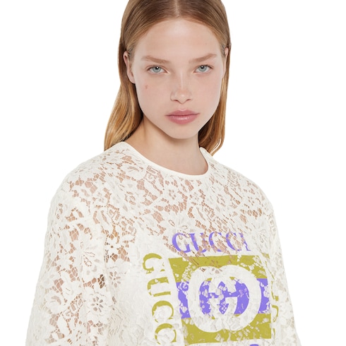 Gucci floral lace top Detail 5