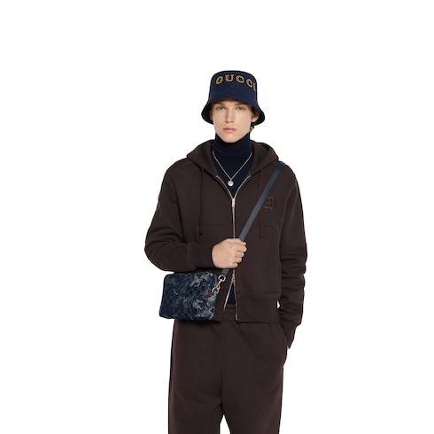 GG denim small crossbody bag