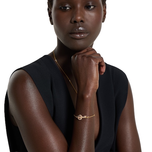 Collier clé Double G avec cristaux
