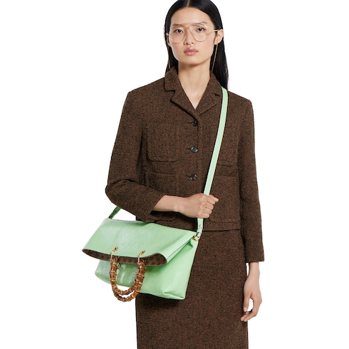 Bolso tote reversible con bambú grande