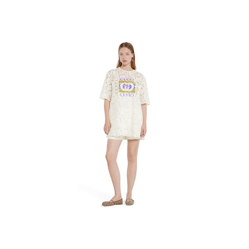 Maglia in pizzo floreale Gucci