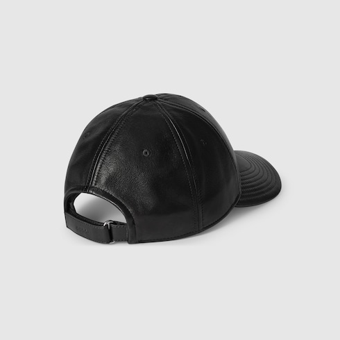 Leather baseball hat with Double G