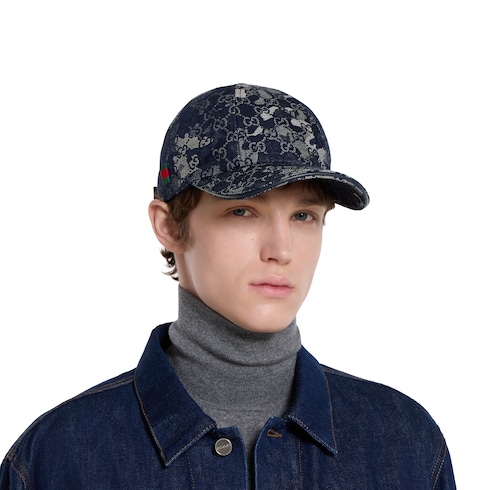 GG denim baseball hat with Web