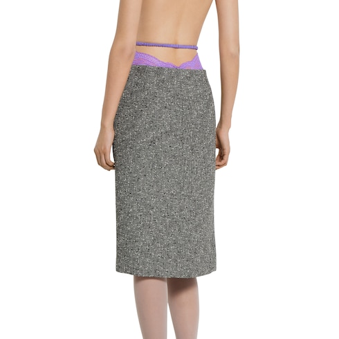 Seeded wool skirt