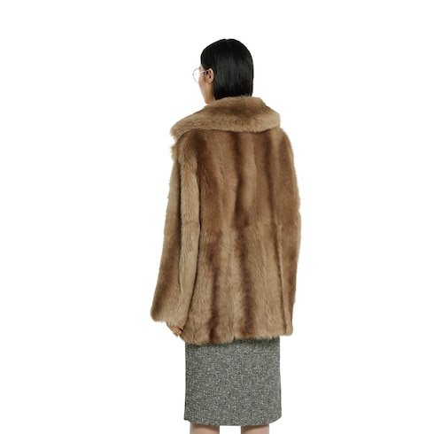 Degradé soft shearling peacoat