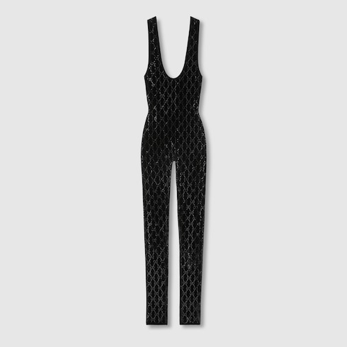 GG crystal embroidered jumpsuit