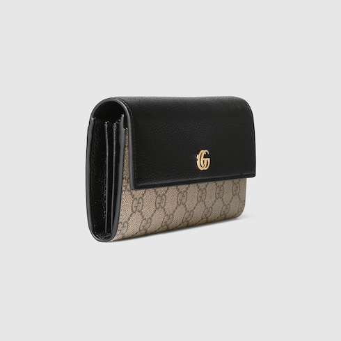 Bi-color GG Marmont continental wallet