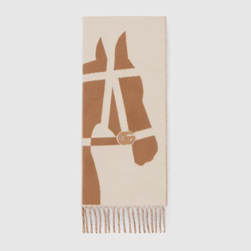 Écharpe en laine avec motif jacquard