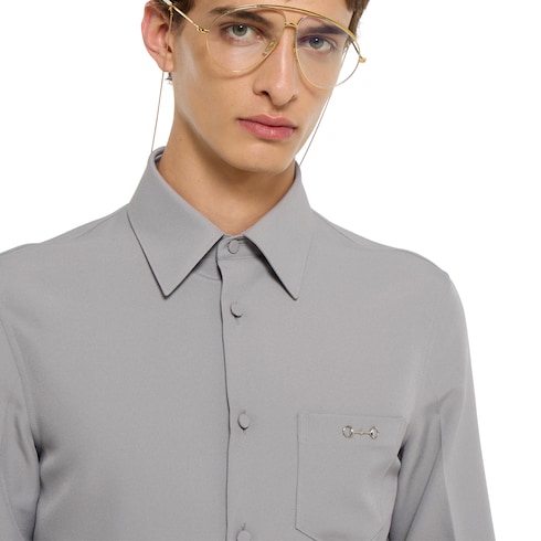 Camicia in panama tecnico con Morsetto