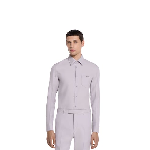 Camicia in gabardina di lana con Morsetto
