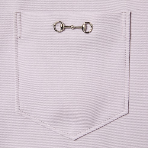 Camicia in gabardina di lana con Morsetto