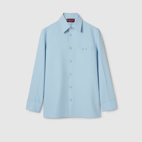 Polyester twill shirt with Horsebit