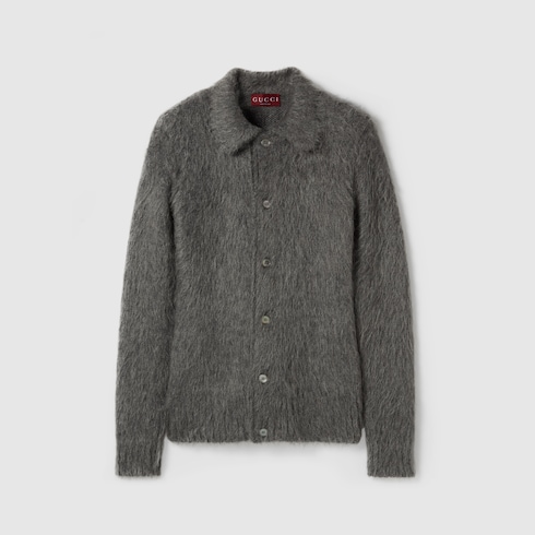 Cardigan aus gebürsteter Wolle und Mohair
