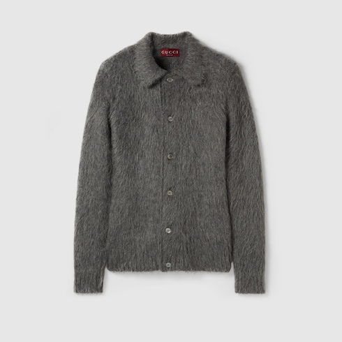 Cardigan en maille de laine mohair brossée