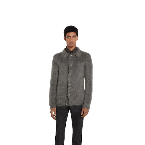 Cardigan en maille de laine mohair brossée