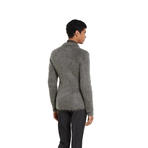 Cardigan en maille de laine mohair brossée