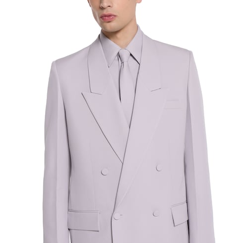 Double-breast wool gabardine jacket