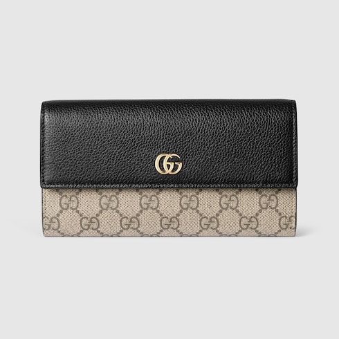 Bi-color GG Marmont continental wallet
