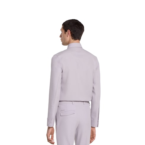 Camicia in gabardina di lana con Morsetto