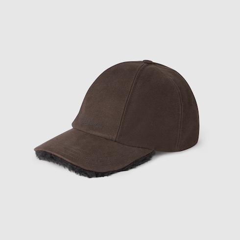 Cloche in cotone e shearling