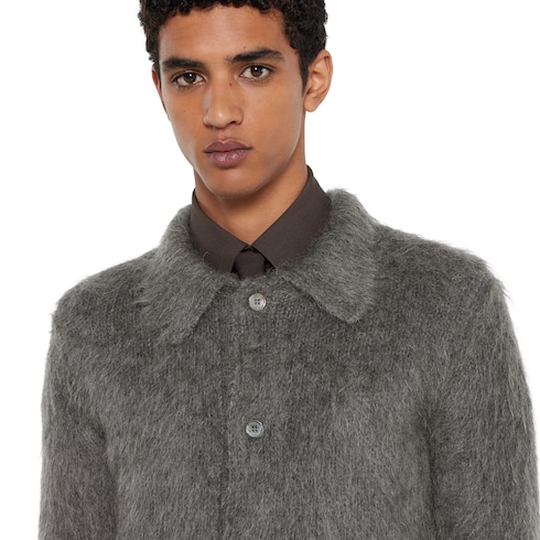 Cardigan en maille de laine mohair brossée