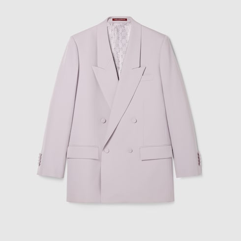 Double-breast wool gabardine jacket
