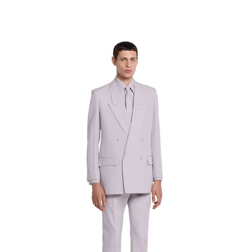 Double-breast wool gabardine jacket
