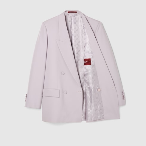Double-breast wool gabardine jacket
