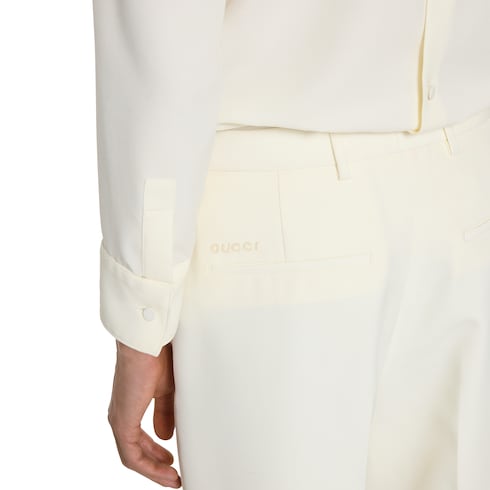 Pantalone in twill di seta