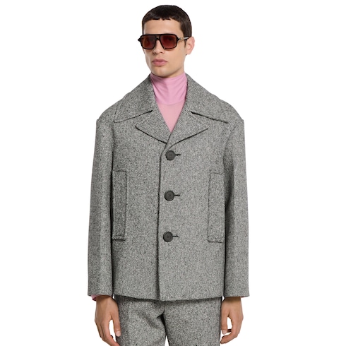 Caban in lana e cotone double