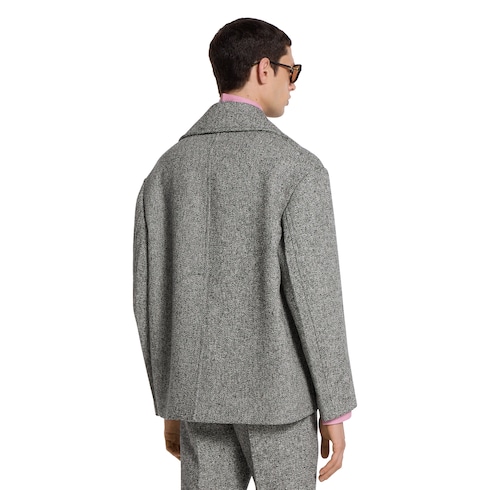 Caban in lana e cotone double