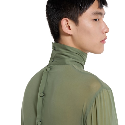 Silk stretch chiffon shirt