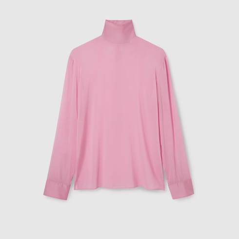 Camicia in chiffon di seta stretch