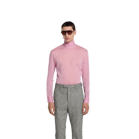 Camicia in chiffon di seta stretch