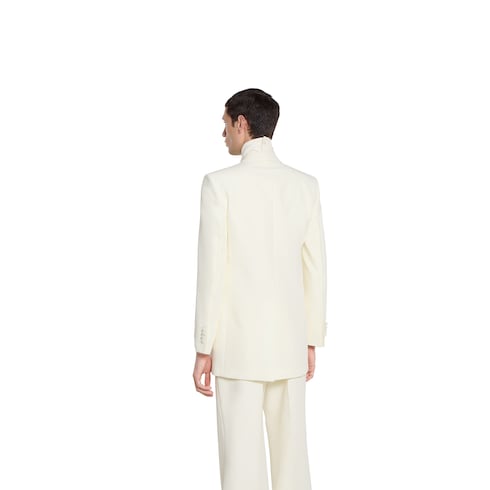 Double-breast technical panama jacket