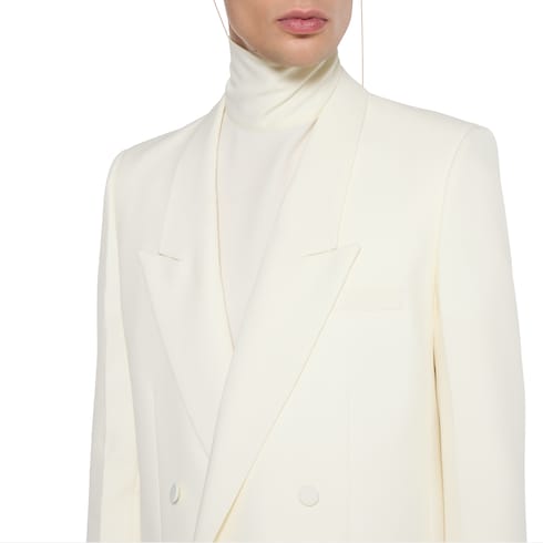 Double-breast technical panama jacket