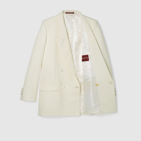 Double-breast technical panama jacket