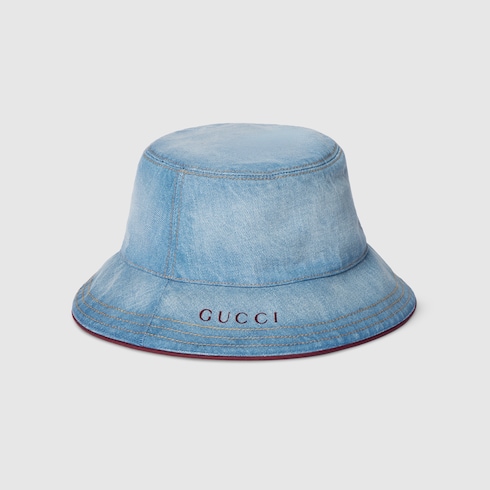 GG denim bucket hat