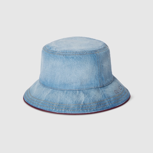 GG denim bucket hat