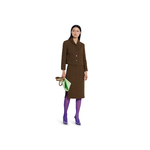 Seeded wool skirt