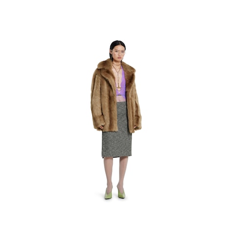 Seeded wool skirt