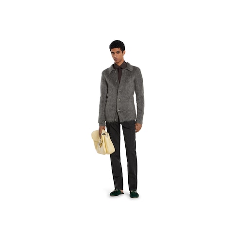 Cardigan en maille de laine mohair brossée