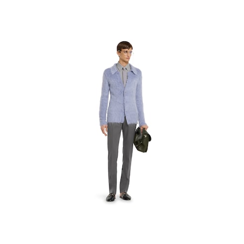 Pantalon en satin et laine épaisse