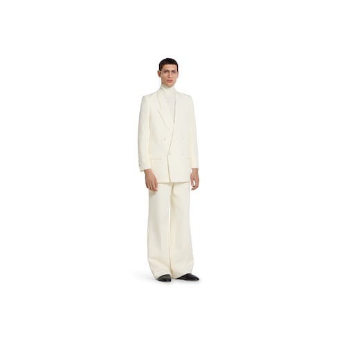 Double-breast technical panama jacket