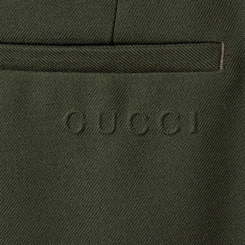 Wool twill pant with logo